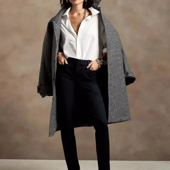 Banana Republic women's Sloan Skinny Pants Navy Color size 4 short New With Tags - Picture 3 of 3